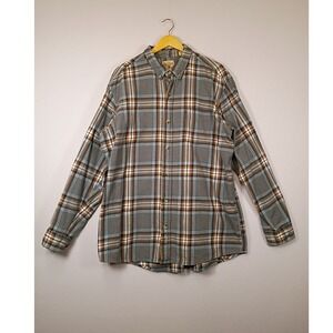 Outdoorsy Red Head Brand Co. Mens XL Grey Plaid Cotton Flannel Button Down Shirt